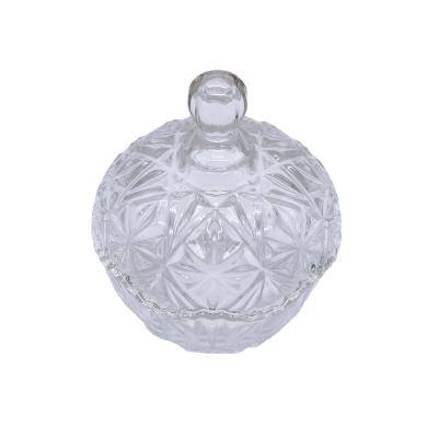 China Vintage Sustainable Lead Free Glass Transparent Decoration Glass Candy Jar Storage Tank for sale