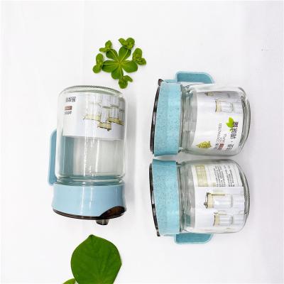 China Good Viable Hot Selling Set of 3 Pieces Oil Can Jar Kitchen Seasoning Seasoning Glass Jar With Lid Oil Tank for sale