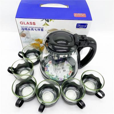 China Various Glass Factory Manufacture Household Glass Insulation Kettle 5 Pcs Set for sale