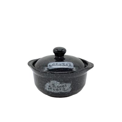 China New Arrivals Non Sustainable Ceramic Good Quality Casserole 1300ml Restaurant Household Pots Black Casserole for sale