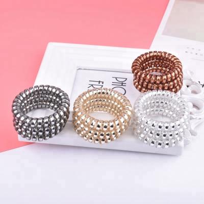 China Wedding Accessorize Elastic Hair Ring Band Tie Metal Phone Ponytail Holders for sale