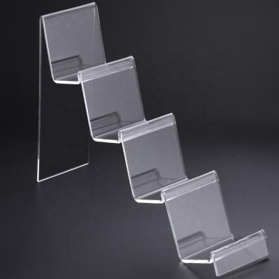 China Acrylic Acrylic Expanded Wallet Glass Partition Four Layer Mobile Phone Display Storage Rack for sale