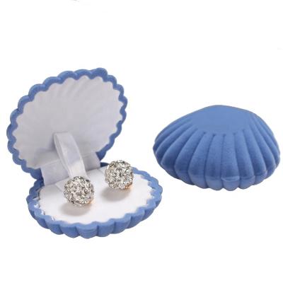 China Wedding Shell Shape Velvet Ring Jewelry Gift Packaging Box for sale