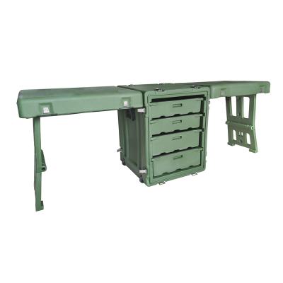 China Multi-Functional Office Military Table Plastic LLDPE Exit Door Field Mobile Office for sale