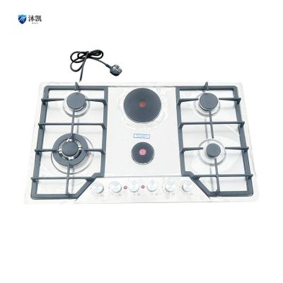 China Hotel 4+2 Stainless Steel Gas Electric Stove 6 Burners Well-Designed Gas Electric Hob Direct Sales Low Price Cooktop for sale