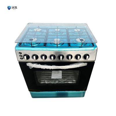 China Hotel Freestanding 6 burners gas rang with oven cheap price 6 burner gas cooker with oven commercial electric deck oven for sale