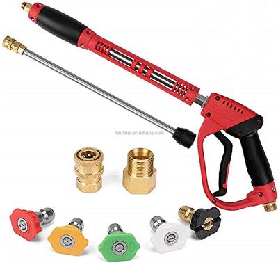 China PP/copper 5000 PSI high pressure seal gun, with extension wand, car foam gun with set of 5 nozzle tips for sale