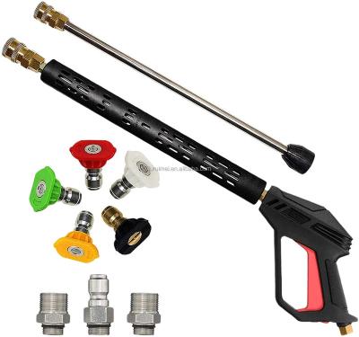 China 2022 Stainless And Brass High Pressure Seal Gun With Extension Wand, 4000 PSI Car Foam Gun With 3 Adapters for sale