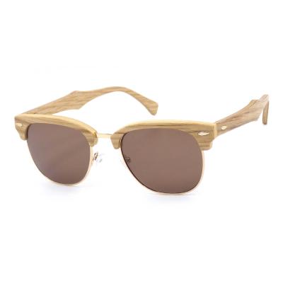 China bamboo & Wooden Sunglasses Custom Shades Retro Half Frame Eyewear Sunglasses Wood for sale