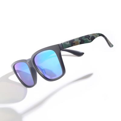 China Custom Square Camouflage TR Logo Frame Sunglasses New Classic Fashion Sun Glasses Shades For Unisex With TAC Mirrored Lens UV400 Polarized for sale