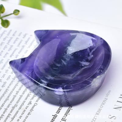 China Natural China Amethyst Dream Bowl for Decoration and Gift Polished Head Crystal Crafts Fluorite Owl Bowl for sale