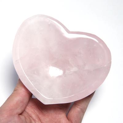 China China Top Selling Products Rose Quartz Healing Crystal Bowl Sets Moon Heart Pink Crystal Bowl for sale