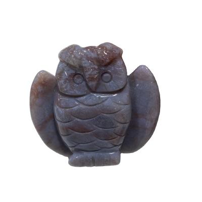 China Stone Ocean Jasper Owl Animals Carving from China Ocean Jasper Owl Crystal Animals Carving Wholesale Healing for sale