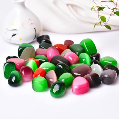 China Feng Shui Supply High Quality Various Nature Crystal Cat's Eye Gravel For Healing Home Decoration for sale