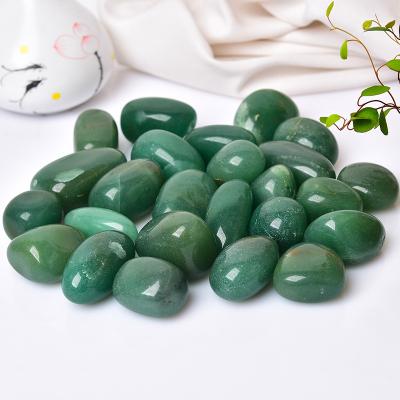 China Feng Shui The Best Natural Smooth Healing Green Lvdongling Gravel Stone For Jewelry Making for sale