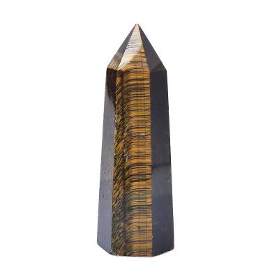 China Hot Selling Magic Wand Crystal Pillar For Home Decor From China Tiger Eye Natural Stone Crystal for sale