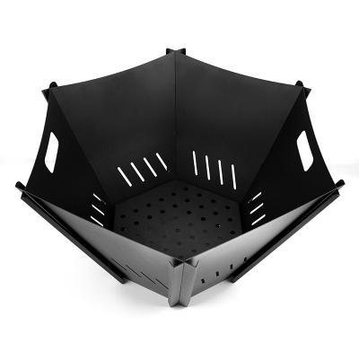 China New Camping Style Large Hexagon Fire Pit Easily Assembled Non-Rust Cartoned Heavy Duty Beach Heater Sturdy for sale