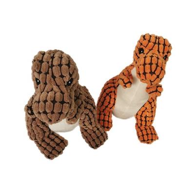 China Wholesale Logo Dinosaur Easy Clean Plush Stuffed Pet Viable Customized Soft Toy for sale