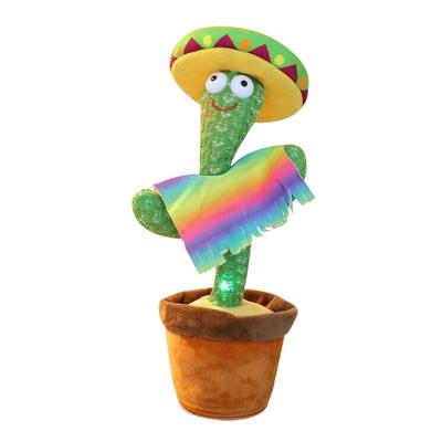 China Hot Selling 120 Songs Funny Bustle Doll Singing Plush Toy Musical Dancing Cactus Stuffed Talking Toy for sale