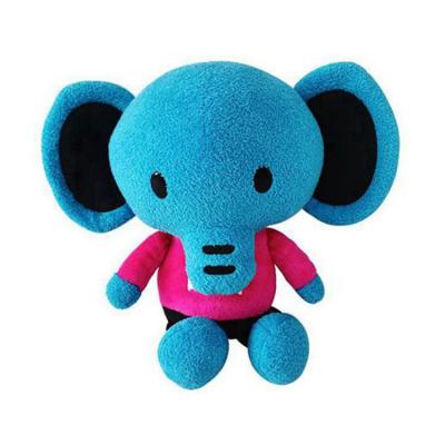 China Handmade Durable Comfy Pink Blue Or Customized Color Baby Elephant Plush Toy for sale