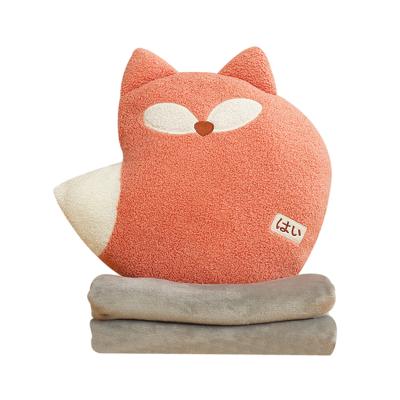 China Anti-Static Durable Customized Cute Travel Plush 2 Sizes In 1 Pillow Cover for sale