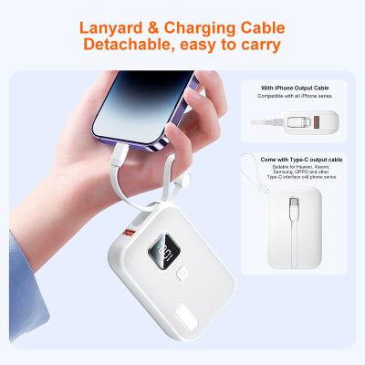 China Easy Carry Mini Power Bank Lightest 10000mah Power Bank with PD22.5W Output for sale