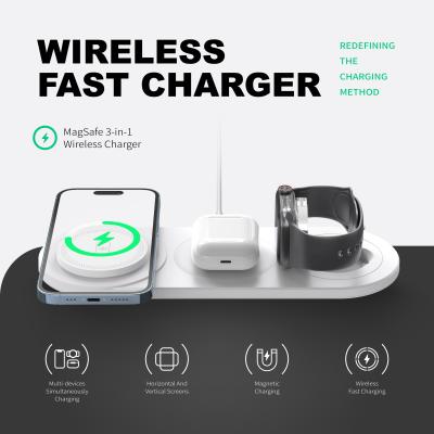 China 3 In 1 Wireless Phone Charger 5W 7.5W 10W 15W For Charging / 1 X Type C Cable for sale