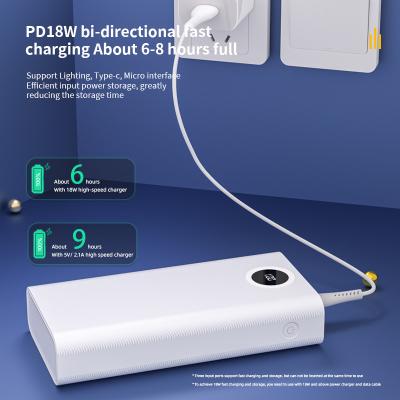 China White High Capacity Portable Power Bank 30000mAh Universal Compatibility for sale