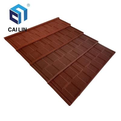 China Modern Simple Type CAILIN Roofing Material Light Weight Shingle Colored Stone Metal Coated Roofing Tile for sale