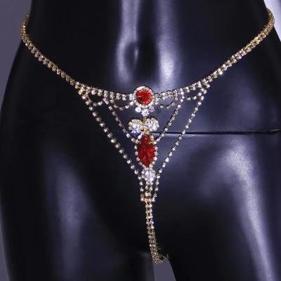 China Sexy Sexy Crystal Nipple Chain Fashion Full Rhinestone Body Chain One-piece Body Jewelry Women  Butterfly Panties Like Ttops for sale