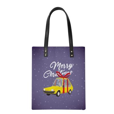 China PU News Literature and Christmas Art Design Ladies Special Luxury Shopping Bags Casual Large Capacity Portable Shopping Bag for sale