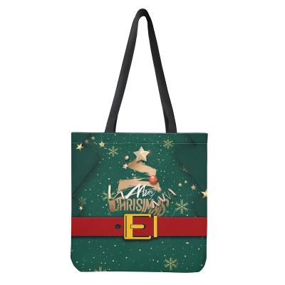 China Europe and America Hot Sale High Quality Portable Christmas Tote Grocery Printed Square Bag Can Be Cleaned Shopping Bags for sale