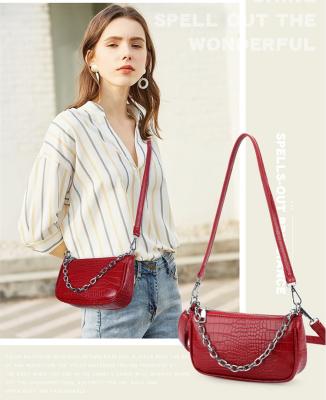 China 2021 Bustle Hot Selling Alligator Chain Zipper Adjustable Genuine Leather Genuine Leather Ladies Mini Shoulder Bags Strap Border Hot For Women for sale