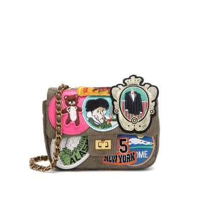 China Luxury Street Fashion Ling Grid Net Red All-match Mini Cross - Body Bag Chain Cartoon Spoof Girls Shoulder Bag for sale