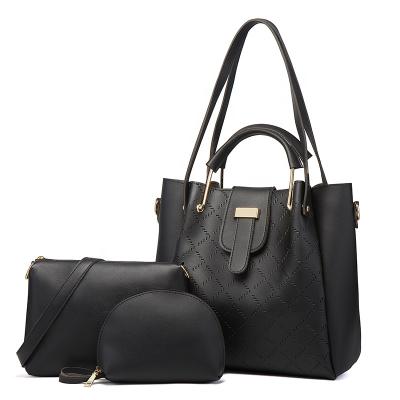 China Writing. Advertizing.Promotion 2021 autumn and winter new fashion cross shoulder women bag mother bag 3pcs large capacity handbag sets for sale