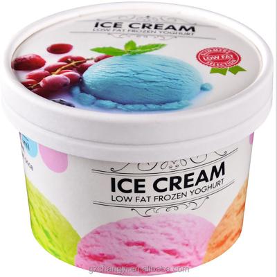 China Disposable Ice Cream Paper Cups Disposable Paper Bowl With Lid For Ice Cream Packaging for sale