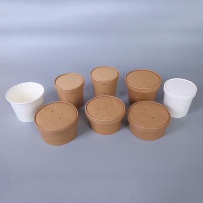 China Personalizada Disposable Custom Ice Cream Cup Disposable Soup Bowl Paper Cups With Lid Cup Coppa Gelato Paper Pack With PET Lid for sale