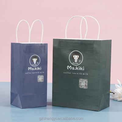 China Recycled Materials Custom Take Away LOGO Printing Gift Packaging Kraft Craft Paper Bags White Card Paper Handle Bags For Festival Red Wine Gift for sale