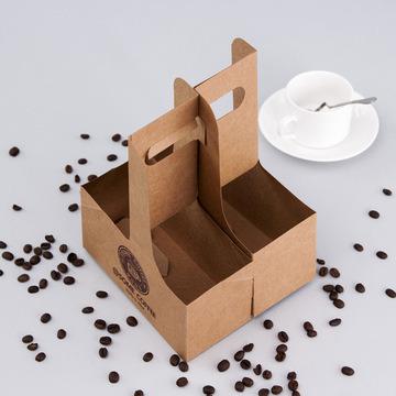 China 2022 Custom Paper Cup Holder Disposable Coffee Cup Holder Disposable Paper Coffee Cup Holder for sale