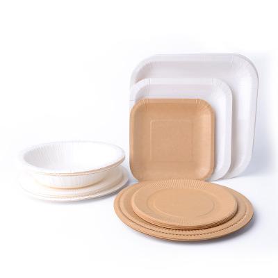 China Happy Birthday Minimalist Birthday Food Grade Tableware Biodegradable Tubular Material Paper Cake Tray Disposable Tray For Party for sale