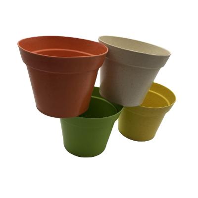 China Country 2024 new color round shape middle size Pantone color bamboo fiber garden pots for sale