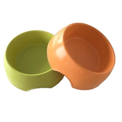 China Sustainable No Plastic colorful bamboo fiber dog bowls easy to take for feeding pets for sale