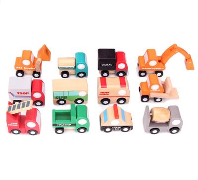 China Wooden Trailer 12 Style Mini Mix Kids Car Toy For Children for sale