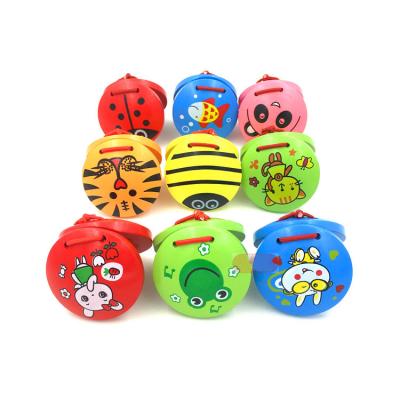 China Environmentally Friendly Wooden Musical Instrument Baby Castanets Soundboard Toy for sale