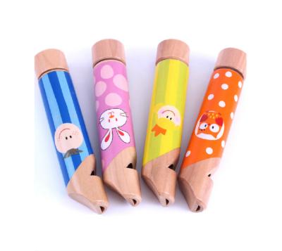 China Toy Funny Baby Pulling Whistle Instrument Battery Operated Wooden Toy for sale