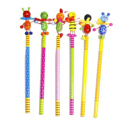 China office & School Pencil Cartoon Animal Stationery Researcher Wooden Primary Pencils for sale