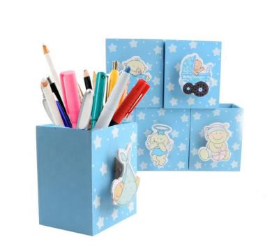 China Lovely Cartoon Gift Portable Wooden Pen Container Wooden Pen Box for sale