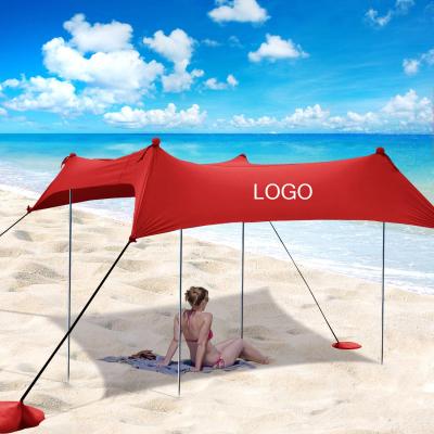 China Outdoor Beach Shade Beach Tent Sun Shelter UPF50+ with Ground Pegs and Stability Poles for Camping Vacation Fishing for sale