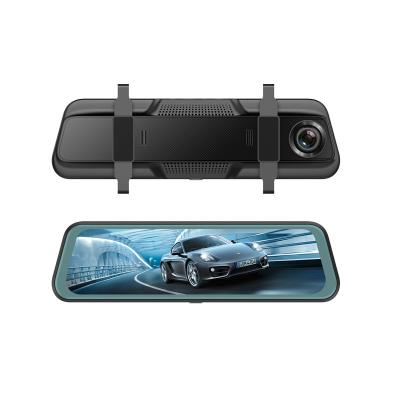 Cina 120 Degree 10 Inch Dual Camera Dash Cam Touch Screen Rearview Mirror Streaming Video 1080P Car DVR in vendita