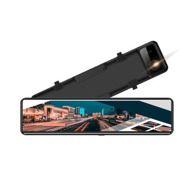 China 12 Inch Touch Screen Dual Camera Dash Cam Rearview Mirror Streaming Video 1080P Car DVR à venda